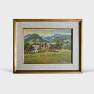 Ukrainian oil painting, Carpathian mountain resort, Ukrainian painter, Ukrainian countryside, Original picture on canvas, Ukrainian decor