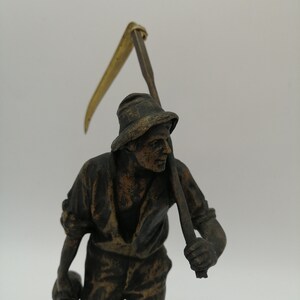 Bronze sculpture of peasant with a scythe original sculpture For Home Decor