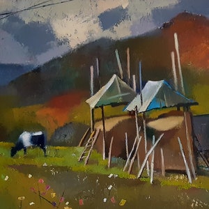 Carpathian Mountain Landscape Oil Painting on Canvas
