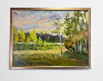 Oil painting Evening painting Ukrainian painter home decor original painting Ukrainian decor art work wall decor landscape painting Textured