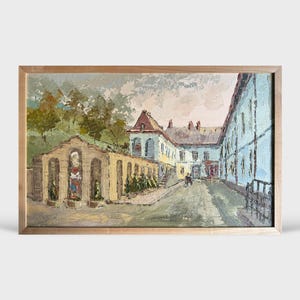 Oil painting Lviv courtyard of Monastery of St. Onufriy Ukrainian painter home decor original painting Ukrainian decor cityscape painting
