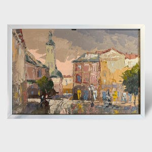 Original oil painting modern art, Landscape painting, large wall art, Framed painting, living room decor, Ukrainian art, Impressionist art