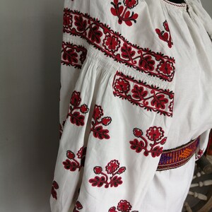 Vintage folk blouse ukrainian vyshyvanka dress wedding dress, colorful flowers embroidered dress slavic
