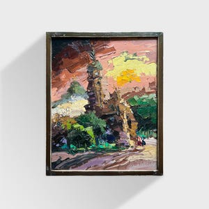 Ukrainian oil painting, Bernardine monastery in Lviv, Ukrainian painter, Ukrainian cityscape, Original picture on canvas, Ukrainian decor