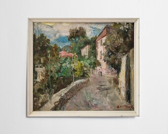 Original Ölgemälde, Vintage Kunst, Landschaftsmalerei, große Wandkunst, Landschaftsmalerei, gerahmte Kunst, gerahmte Kunst, Ukrainische Kunst, impressionistische Kunst