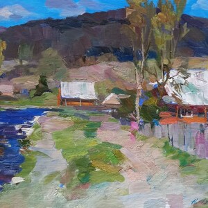 Oil painting on canvas, Old Kerch, Ukrainian painter, home decor original painting kitchen decor art work wall decor