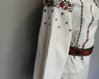 Vintage Ukrainian dress with flowers Antique dress Embroidered Ukrainaian dress Vyshyvanka vintage