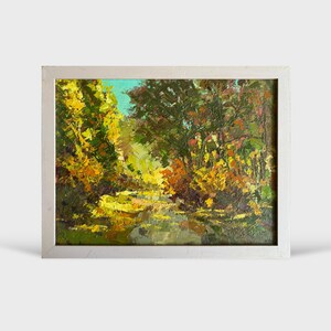 Oil painting Botanical Garden of Lviv University Ukrainian painter Ukrainian decor original painting wall home decor Framed landscape