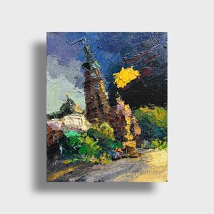 Ukrainian oil painting, Lviv Bernardine Monastery, Ukrainian painter, Ukrainian cityscape, Original picture on canvas, Ukrainian decor