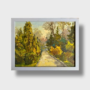 Oil painting Botanical Garden of Lviv University Ukrainian painter Ukrainian decor original painting wall home decor Framed landscape