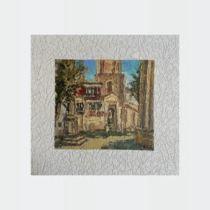 Oil painting Lviv Armenian Cathedral painting Ukrainian painter home decor original painting Ukrainian decor cityscape painting Textured