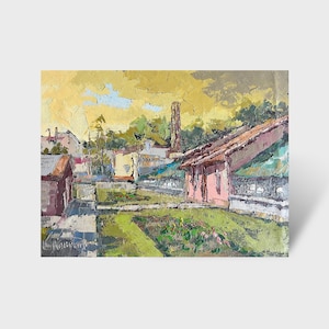 Oil painting Botanical Garden painting Ukrainian painter wall home decor original painting Ukrainian decor landscape painting Textured