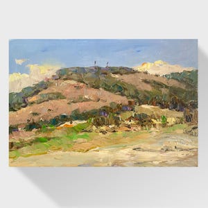 Oil painting touching the clouds painting Ukrainian painter wall home decor original painting Ukrainian decorTextured landscape painting