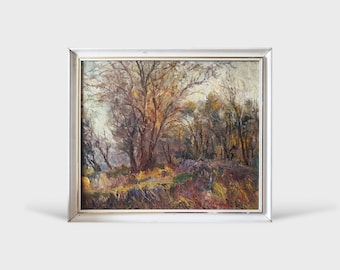 Original oil painting vintage art, landscape painting, large wall art, Framed painting, living room decor, Ukrainian art, Impressionist art