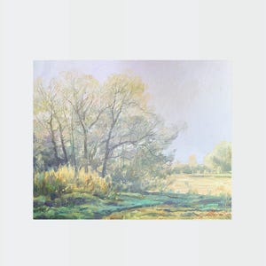 Peinture à l'huile, jour d'automne, peintre ukrainien, décoration murale murale, peinture originale, photo de décoration ukrainienne sur carton, peinture de paysage texturée
