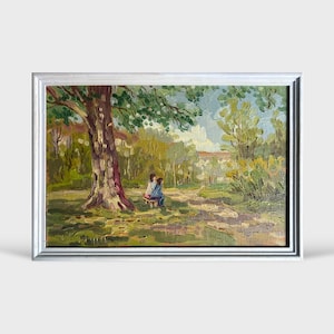 Oil painting Botanical Garden of Lviv University Ukrainian painter home decor original painting Ukrainian decor landscape painting Textured