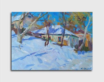 Original oil painting, modern art, landscape painting, large wall art, canvas art, living room decor, Ukrainian art, Impressionist art