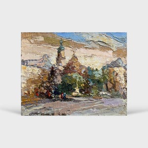 Ukrainian oil painting, Lviv Bernardine Monastery, Ukrainian painter, Ukrainian cityscape, Original picture on canvas, Ukrainian decor