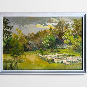 Ölgemälde Lwiw Botanischer Garten Malerei Ukrainischer Maler Landschaftsbild Landschaftsmalerei Strukturbild