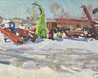 Kollektivgårds oljemålning: Signerat naturkonstverk, 1967