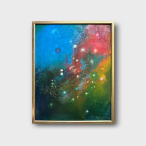 Abstract Ukrainian oil painting, Battle of dragons, Ukrainian painter, Ukrainian Abstract, Original picture on canvas, Ukrainian decor