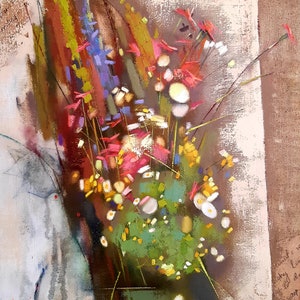 Oil painting on canvas, Abstract Still life, Ukrainian painter, signed artwork, original picture, signed artwork, Wall decor, home decor