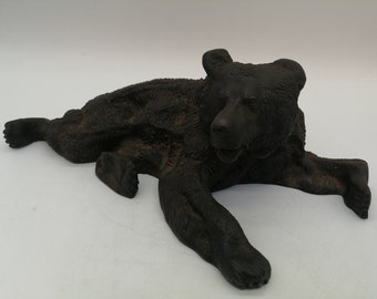 Cast iron sculpture of bear original sculpture Original signed sculpture For Home Decor Press papier
