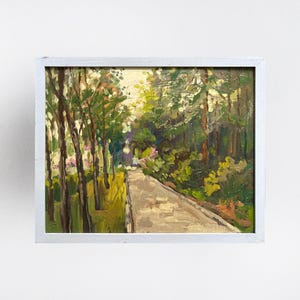 Ölgemälde Botanischer Garten der Universität von Lwiw Ukrainischer Maler Wohnkultur Originalgemälde Ukrainische Dekoration Landschaftsmalerei Strukturiert
