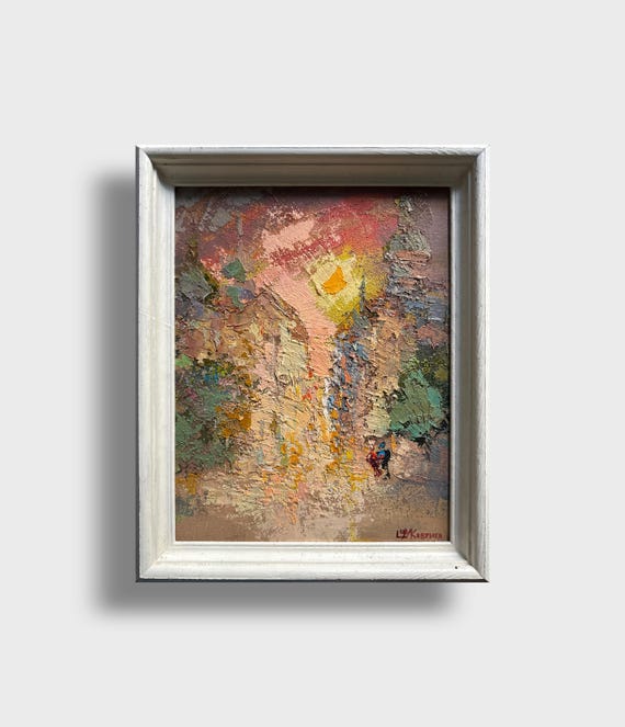 オリジナルの油絵モダンアート、抽象画、大きな壁アート、額入り絵画 