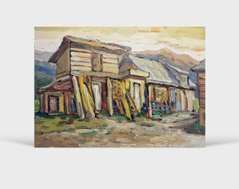 Pintura a óleo original, arte moderna, pintura de paisagem, pequena arte de parede, arte em tela, decoração de sala de estar, arte ucraniana, arte impressionista