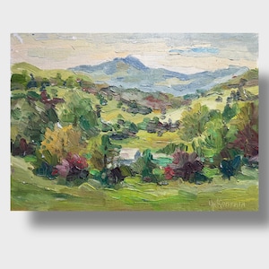 Original oil painting modern art, Landscape painting, small wall art, canvas art, living room decor, Ukrainian art, Impressionist art