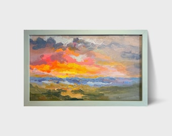 Original oil painting modern art, Landscape painting, large wall art, Framed painting, living room decor, Ukrainian art, Impressionist art