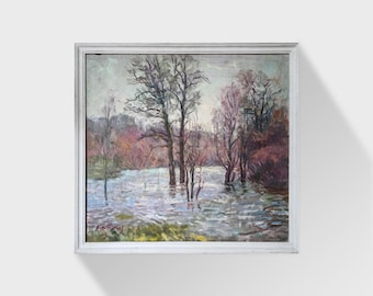 Original Ölgemälde, Vintage Kunst, Landschaftsmalerei, große Wandkunst, Landschaftsmalerei, Ölgemälde, Ukrainische Kunst, impressionistische Kunst