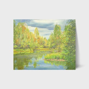 Peinture à l'huile octobre peintre ukrainien mural décoration murale peinture originale décoration ukrainienne photo sur carton peinture de paysage texturé