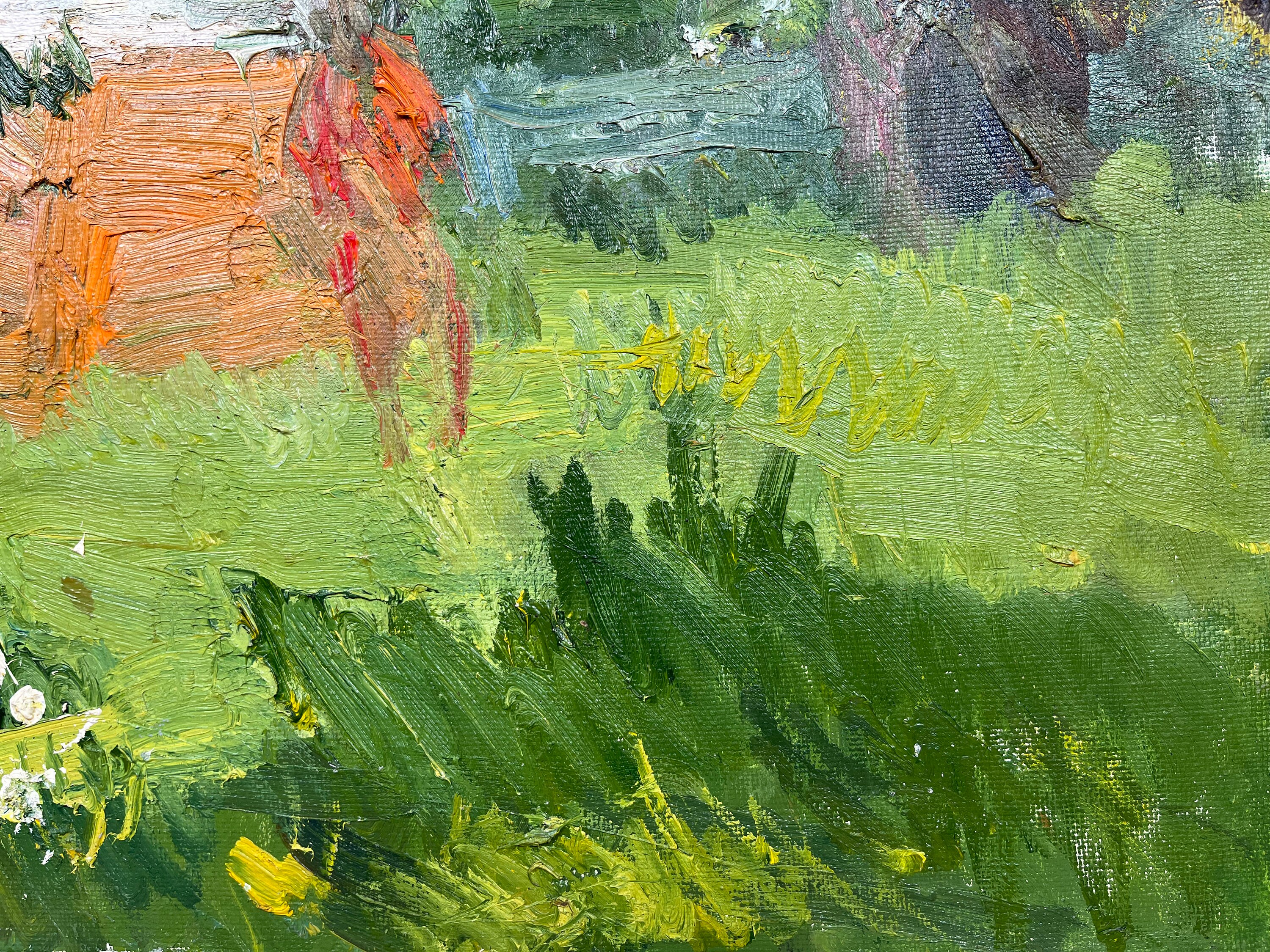 油絵 絵画 【ライラック】 油絵 ライラックの茂みのアートワーク 収集品 自然画 オリジナル