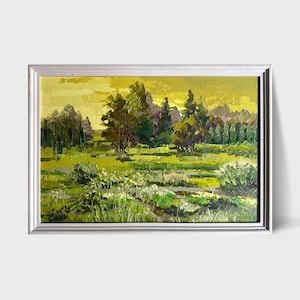 Ölgemälde Botanischer Garten der Universität von Lwiw Ukrainischer Maler Wohnkultur Originalgemälde Ukrainische Dekoration Landschaftsmalerei Strukturiert