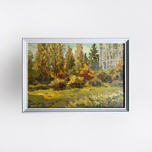 Ukrainische Ölmalerei, Botanischer Garten der Universität Lwiw, Ukrainischer Maler, Ukrainische Landschaft, Original auf Leinwand, Ukrainisches Dekor
