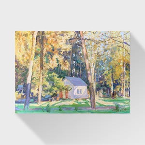 Peinture à l'huile Dans la forêt, peintre ukrainien, décoration murale murale, peinture originale, photo de décoration ukrainienne sur carton, peinture de paysage texturée
