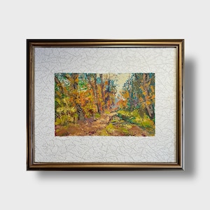 Oil painting Lviv Castle Hill painting Ukrainian painter wall home decor original painting Ukrainian decor Framed Forest landscape painting