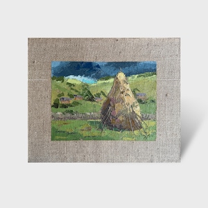 Ukrainian oil painting, Carpathian resort, Ukrainian painter, Ukrainian landscape, Original picture on canvas, Ukrainian decor, Textured