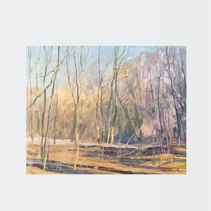 Pintura al óleo ucraniana, Deshielo, Pintor ucraniano, Paisaje ucraniano, Imagen original sobre cartón, Decoración ucraniana, Pintura texturizada