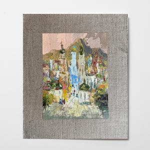 Oil painting City of Lviv painting Ukrainian painter wall home decor original painting Ukrainian decor Textured Ukrainian cityscape painting