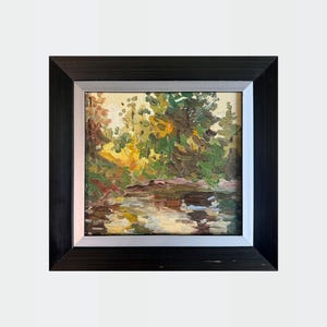 Original oil painting modern art, Landscape painting, small wall art, Framed painting, living room decor, Ukrainian art, Impressionist art