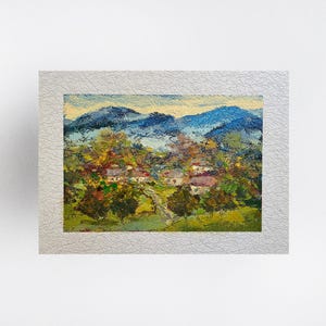 Oekraïens olieverfschilderij, Karpaten landschappen, Oekraïense schilder, Oekraïens landschap, originele foto op vezelplaat, Oekraïens decor