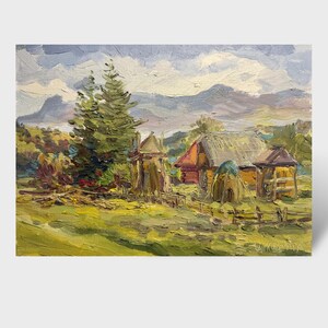 Original oil painting modern art, Landscape painting, small wall art, canvas art, living room decor, Ukrainian art, Impressionist art