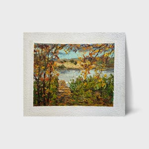 Ukrainian oil painting, Autumn painting, Ukrainian painter, Ukrainian River landscape, Original picture on fiberboard, Ukrainian decor