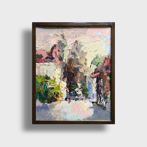 Ukrainian oil painting, Bernardine monastery in Lviv, Ukrainian painter, Ukrainian cityscape, Original picture on canvas, Ukrainian decor