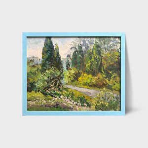 Ölgemälde Botanischer Garten der Universität von Lwiw Ukrainischer Maler Wohnkultur Originalgemälde Ukrainische Dekoration Landschaftsmalerei Strukturiert