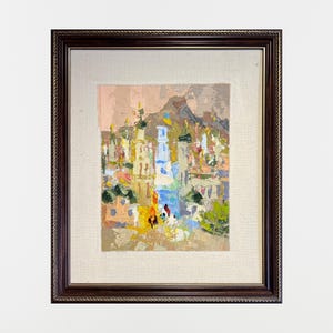 Oil painting Lviv painting Ukrainian painter wall home decor original painting Ukrainian decor Framed Lviv Cityscape painting Textured