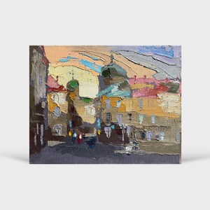 Ukrainian oil painting, Lviv Square Market painting, Ukrainian painter, Ukrainian cityscape, Original picture on canvas, Ukrainian decor